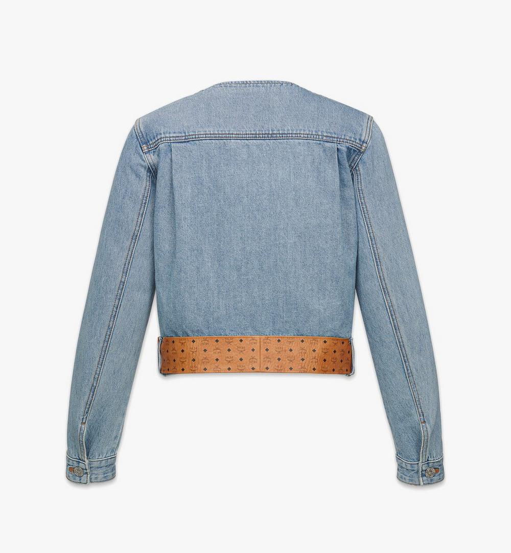 MFJGSMM051H042-Constellation Denim Jacket With Monogram Leather Belt|Light Denim