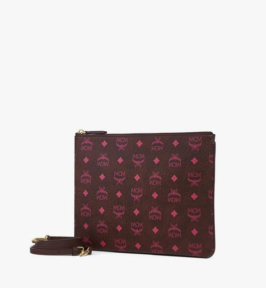 MYZGSTA094B001-Crossbody Pouch in Visetos Original|Cinnamon
