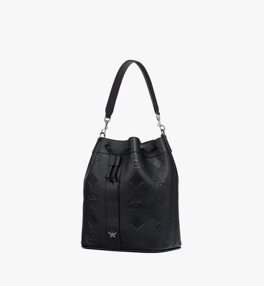 MWDGSDU01BK001-Dessau Drawstring Bag in Maxi Monogram Leather|BLACK