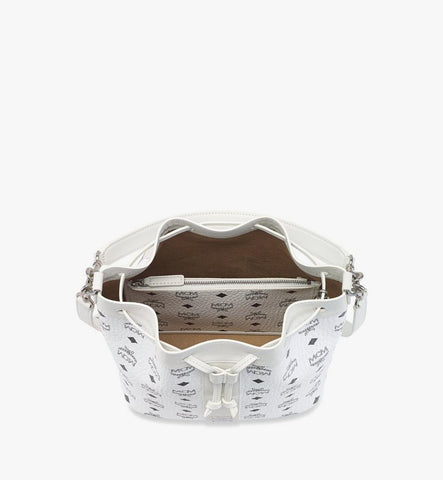 MWDGADU02WT001-Dessau Drawstring Bag in Visetos|White