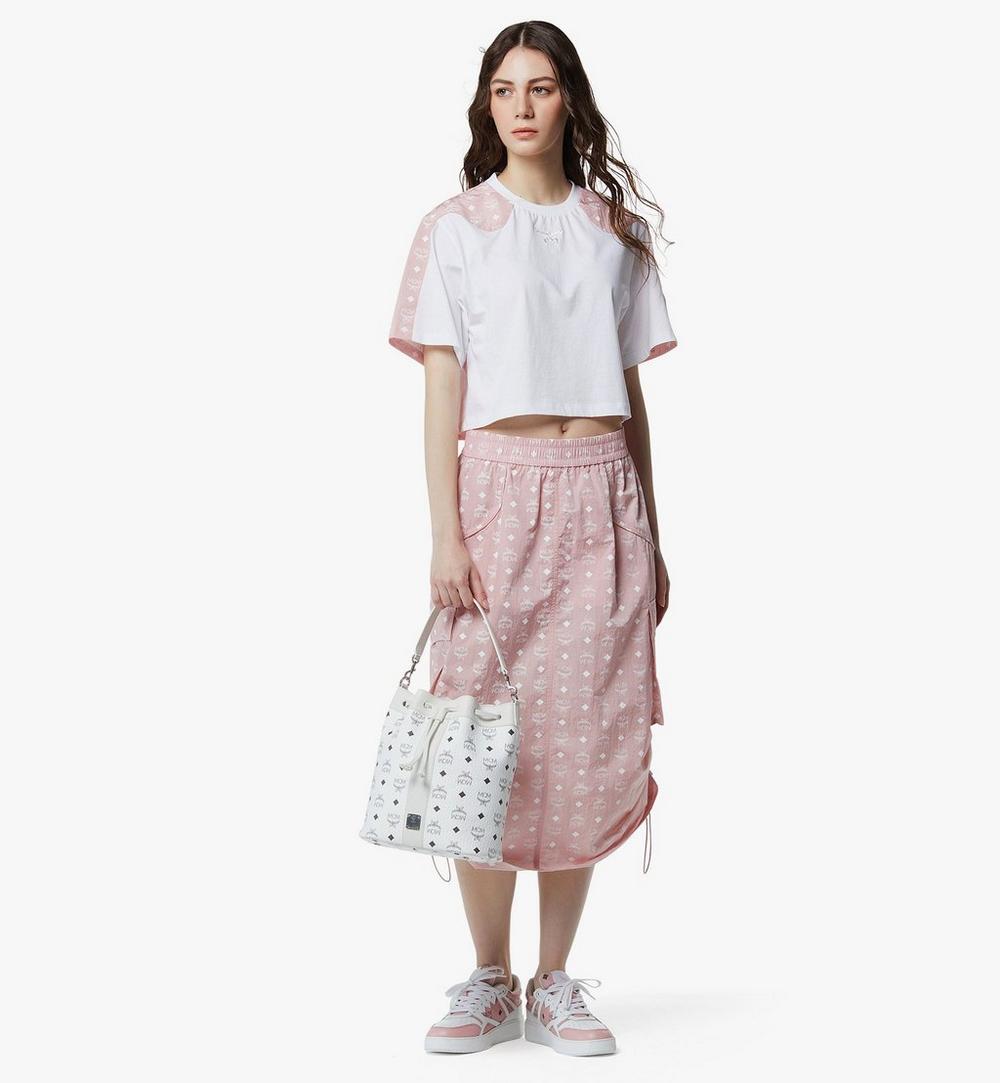 MWDGADU02WT001-Dessau Drawstring Bag in Visetos|White