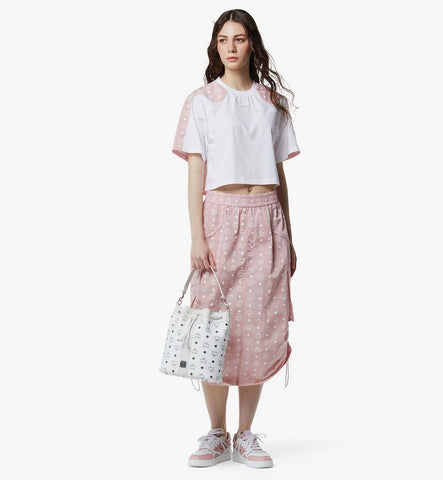 MWDGADU02WT001-Dessau Drawstring Bag in Visetos|White