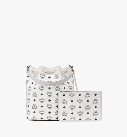 MWDGADU02WT001-Dessau Drawstring Bag in Visetos|White
