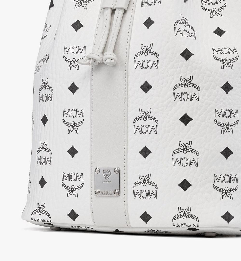 MWDGADU02WT001-Dessau Drawstring Bag in Visetos|White