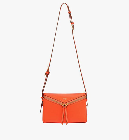 MWSGAAK01OQ001-Diamant 3D Shoulder Bag in Calfskin|Orangeade