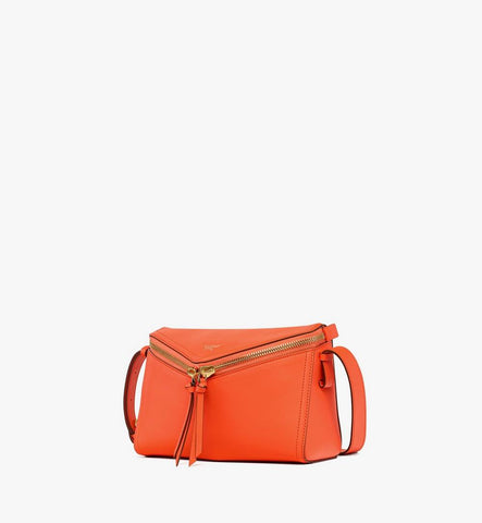 MWSGAAK01OQ001-Diamant 3D Shoulder Bag in Calfskin|Orangeade