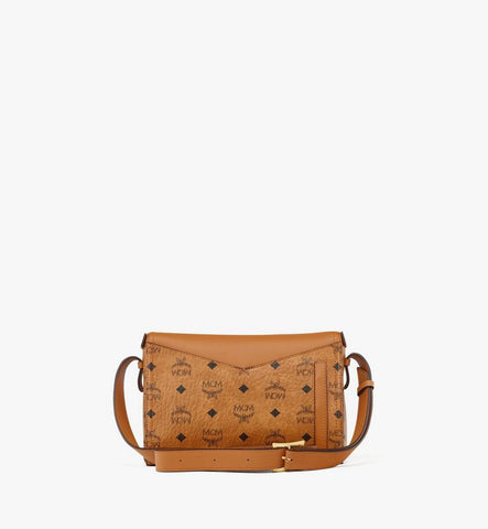 MWSEAAK04CO001-Diamant 3D Shoulder Bag in Visetos Leather Mix|COGNAC