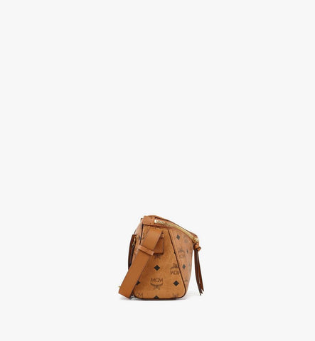 MWSEAAK04CO001-Diamant 3D Shoulder Bag in Visetos Leather Mix|COGNAC