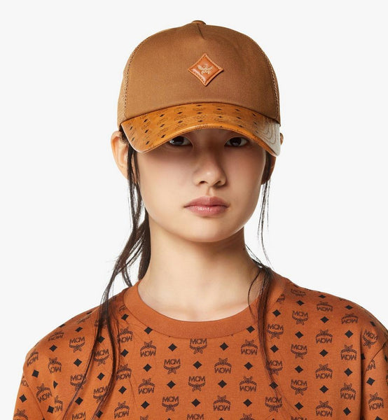 Diamond Cap in Cotton and Monogram Print Leather image 5