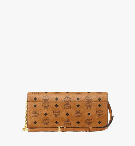 MWCGAAK01CO001-Diamond Clutch in Visetos Leather Mix|Cognac