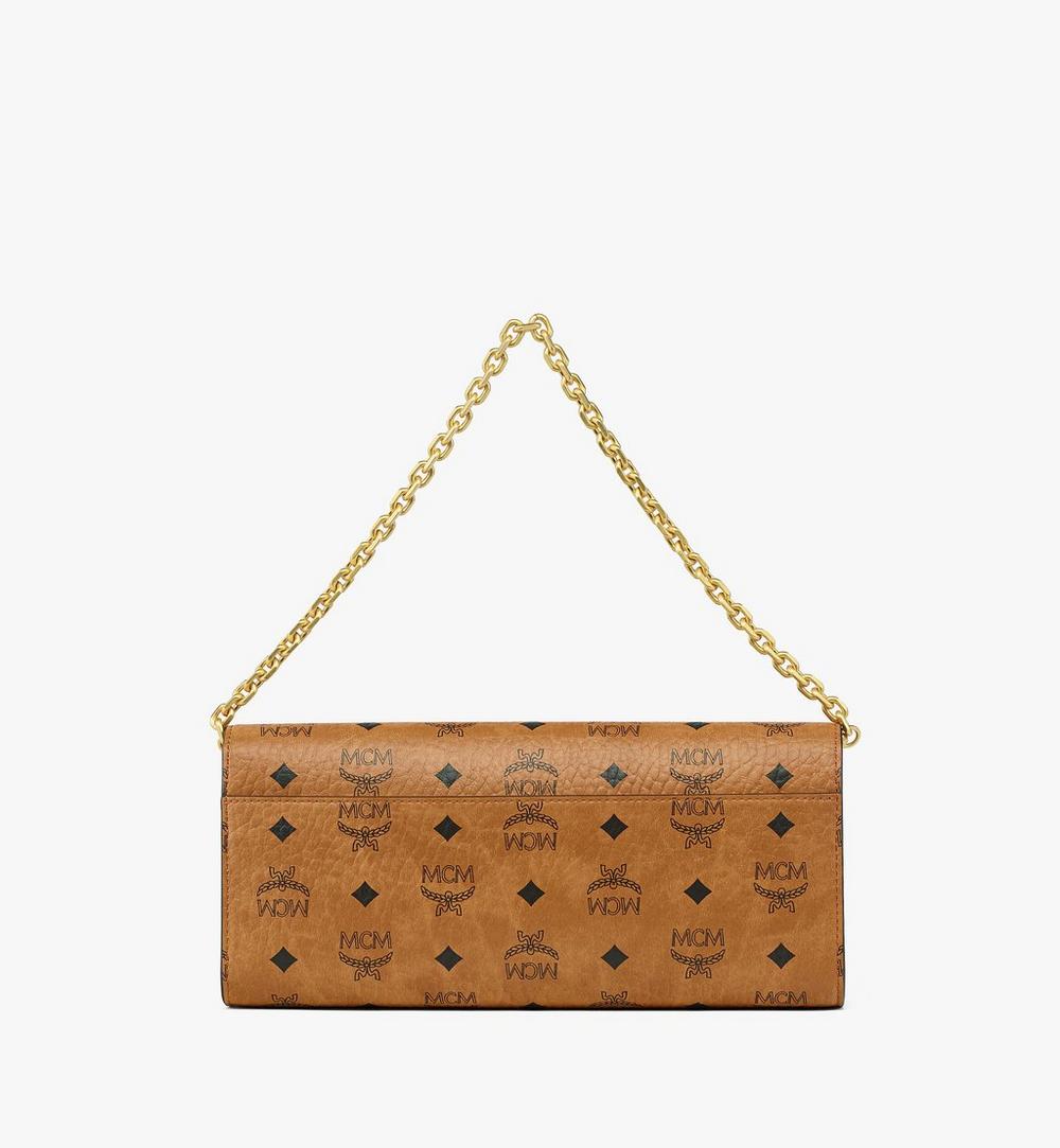 MWCGAAK01CO001-Diamond Clutch in Visetos Leather Mix|Cognac