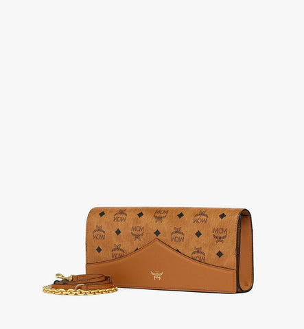 MWCGAAK01CO001-Diamond Clutch in Visetos Leather Mix|Cognac