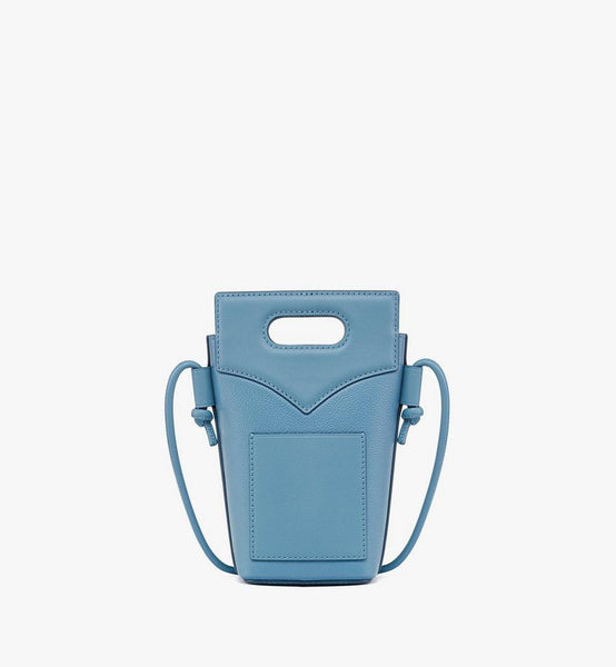 Diamond Crossbody Pouch in Embossed Leather and Calfskin image 4