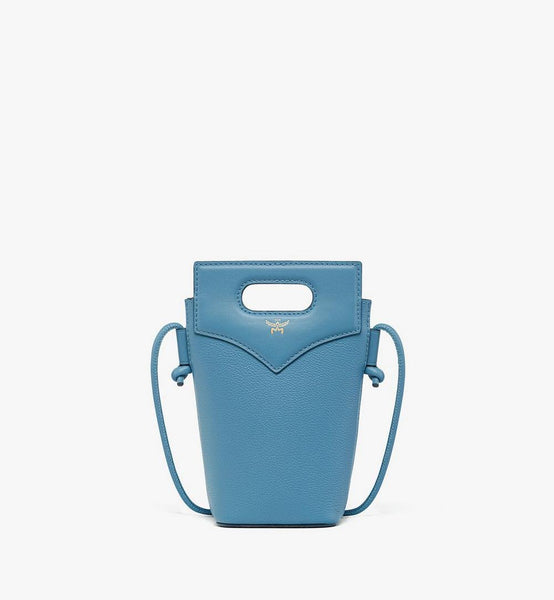 Diamond Crossbody Pouch in Embossed Leather and Calfskin image 1