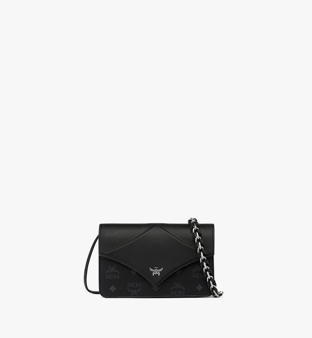 MWRGAAK01BK001-Diamond Shoulder Bag in Visetos Leather Mix|Black