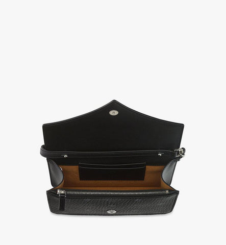 MWRGAAK01BK001-Diamond Shoulder Bag in Visetos Leather Mix|Black