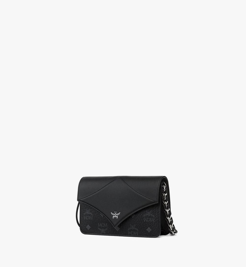 MWRGAAK01BK001-Diamond Shoulder Bag in Visetos Leather Mix|Black