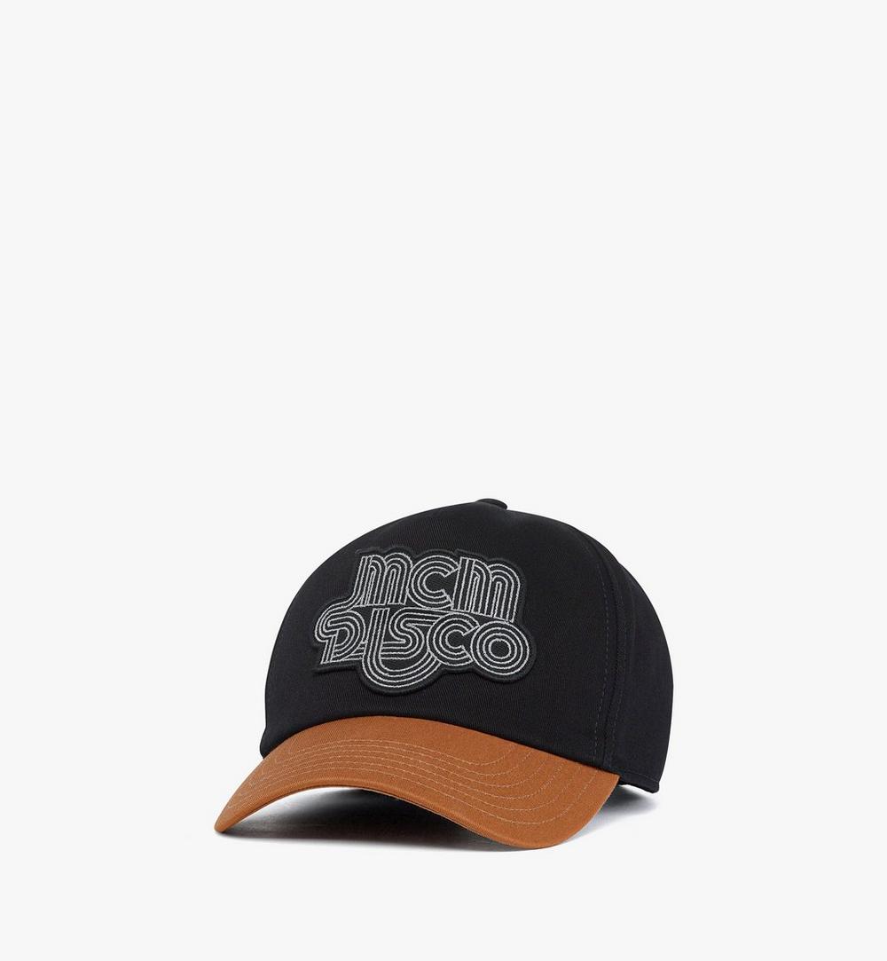 MECGAMM01BK001-Disco Logo Embroidery Cap in Cotton Twill|Black