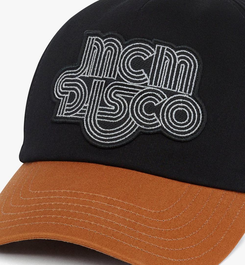 MECGAMM01BK001-Disco Logo Embroidery Cap in Cotton Twill|Black