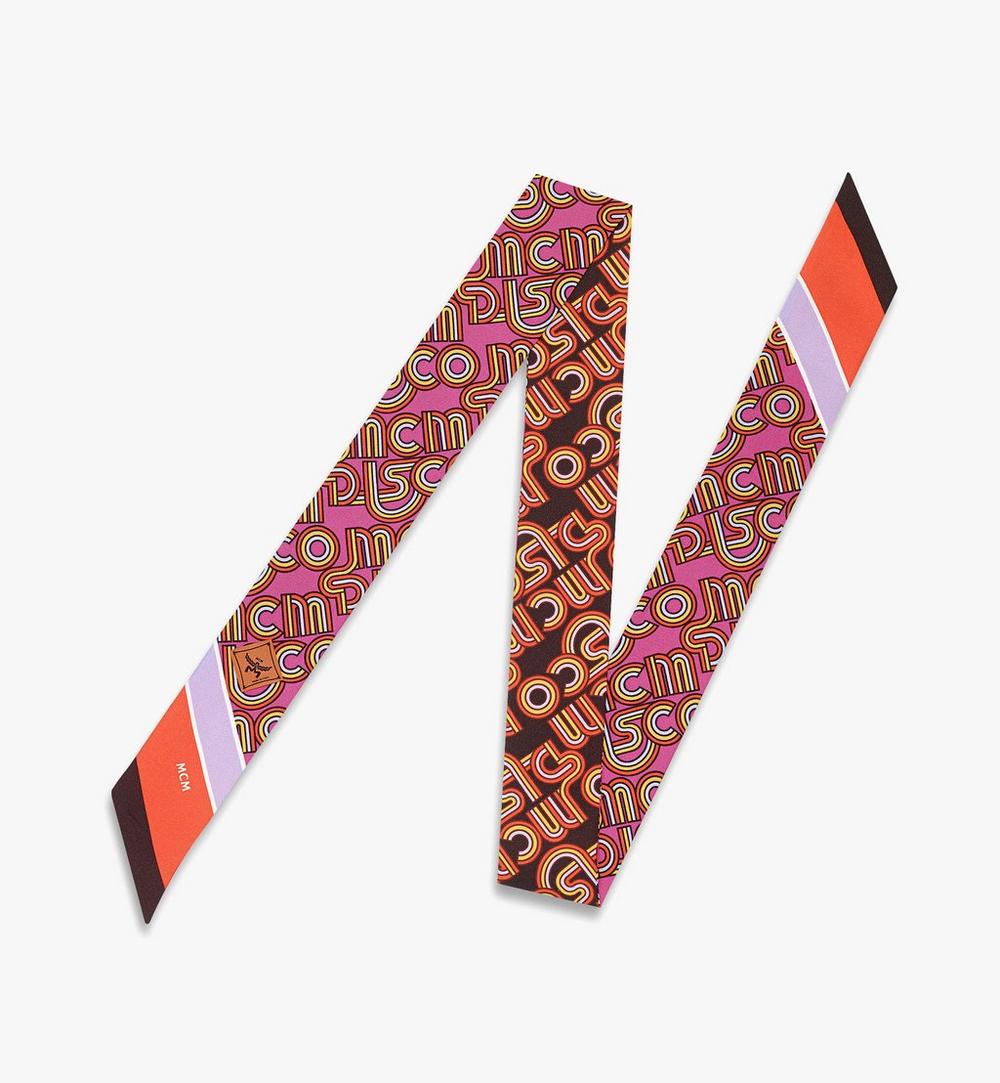 MEFGAMM05Q7001-Disco Monogram Print Petite Scarf in Organic Silk|Aw26 Sangria Sunset