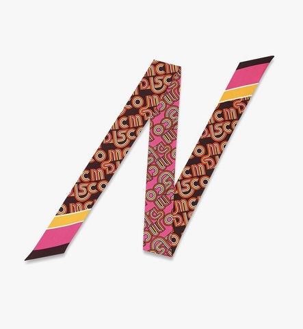 MEFGAMM05Q7001-Disco Monogram Print Petite Scarf in Organic Silk|Aw26 Sangria Sunset