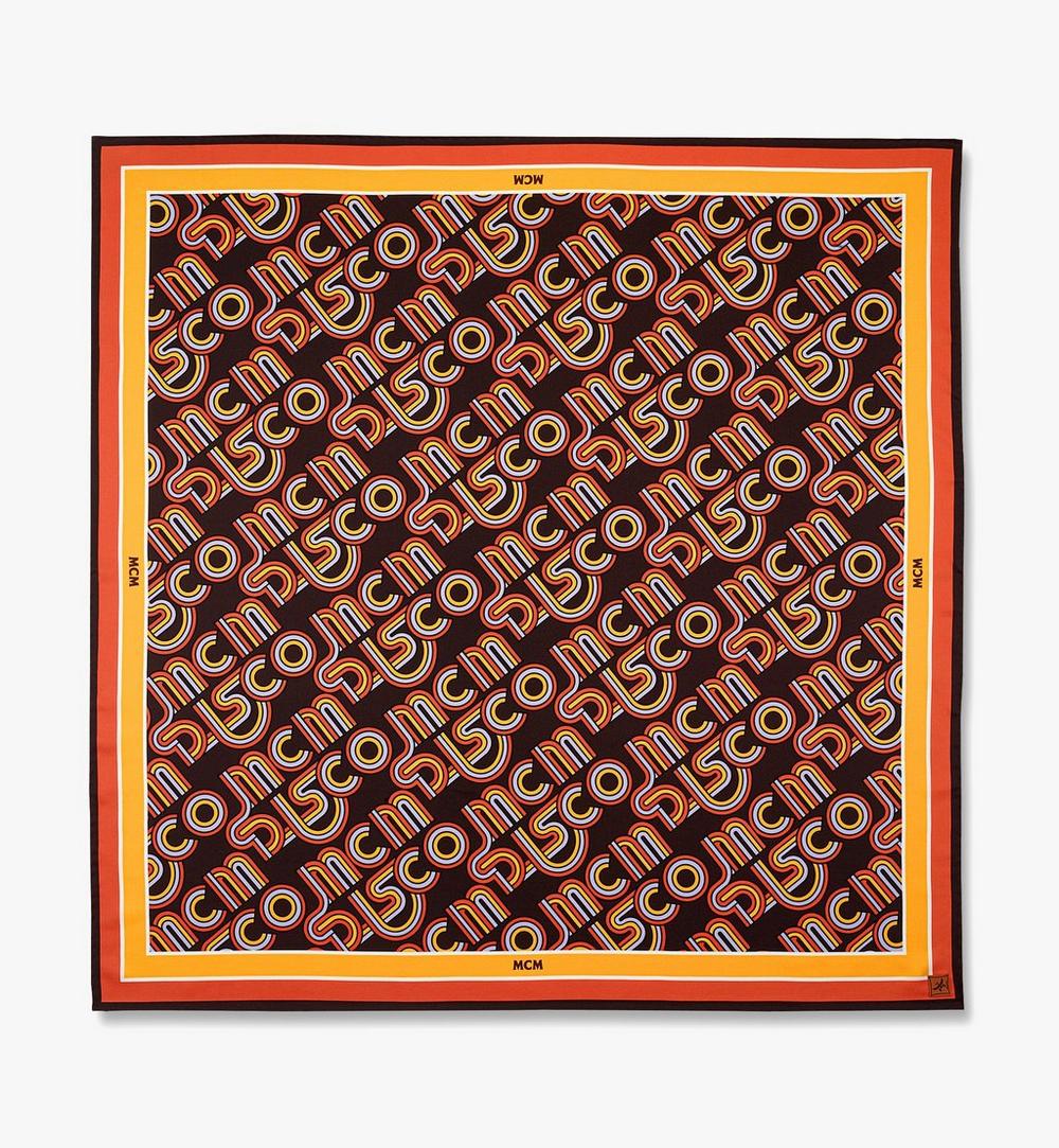 MEFGAMM074B001-Disco Monogram Scarf in Organic Silk|Cinnamon