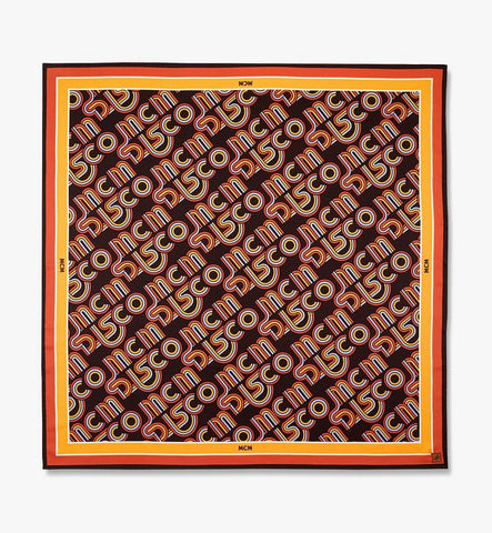 MEFGAMM074B001-Disco Monogram Scarf in Organic Silk|Cinnamon