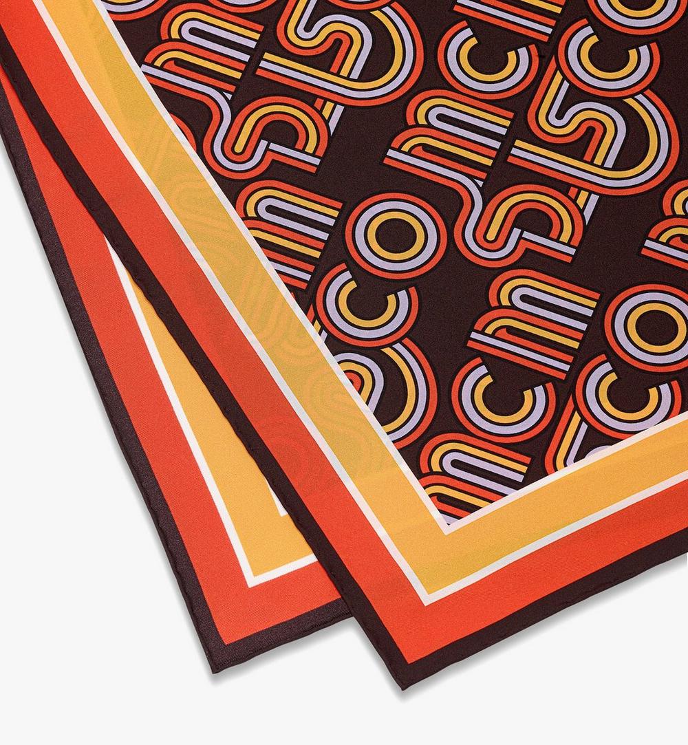 MEFGAMM074B001-Disco Monogram Scarf in Organic Silk|Cinnamon