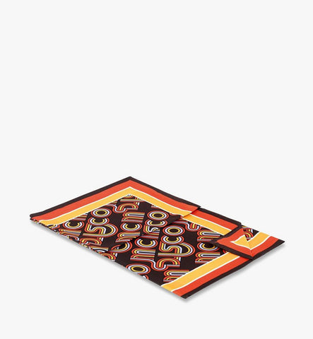 MEFGAMM074B001-Disco Monogram Scarf in Organic Silk|Cinnamon