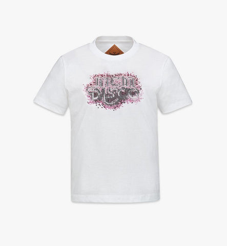 MFTGAMM01WT00L-Disco Sequin T-Shirt in Organic Cotton|White