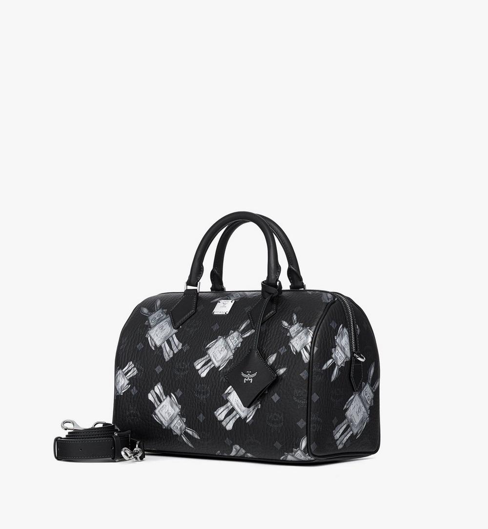 MWBGSEA05BK001-Ella Boston Bag in Rabot Visetos|BLACK