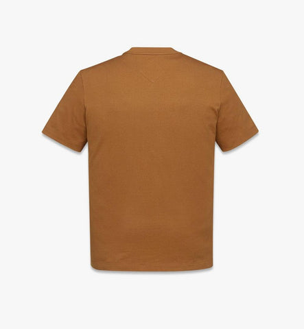 MHTESBC02CO00M-Essential Logo Pocket T-Shirt in Organic Cotton|Cognac