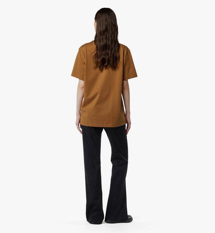MHTESBC02CO2XL-Essential Logo Pocket T-Shirt in Organic Cotton|Cognac