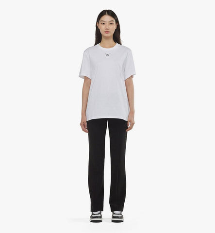MHTESBC01WT00L-Essential Logo Print T-Shirt in Organic Cotton|White