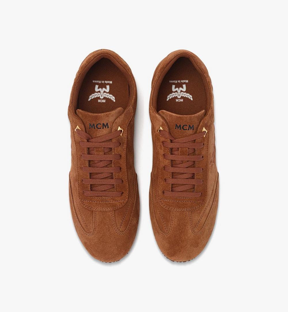 MESFAAP01C9040-Federlite Sneakers in Laurel Suede Leather|Mocha Bisque Suede