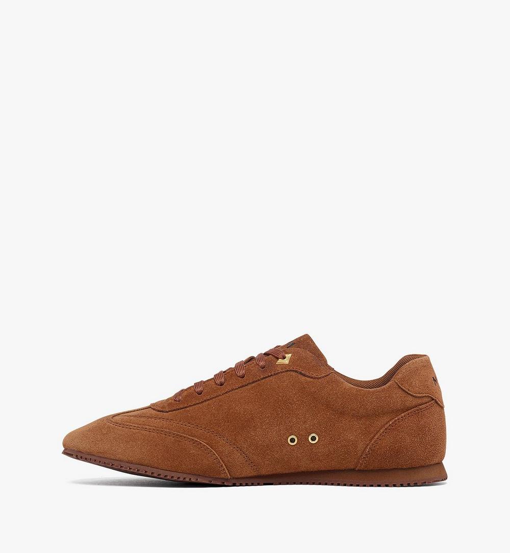 MESFAAP01C9037-Federlite Sneakers in Laurel Suede Leather|Mocha Bisque Suede