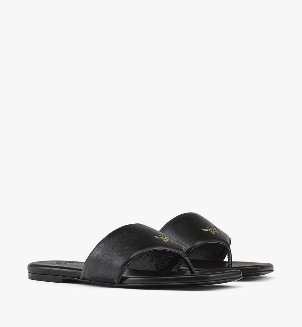 MESFSMM05BK035-Flat Sandals in Lambskin|Black