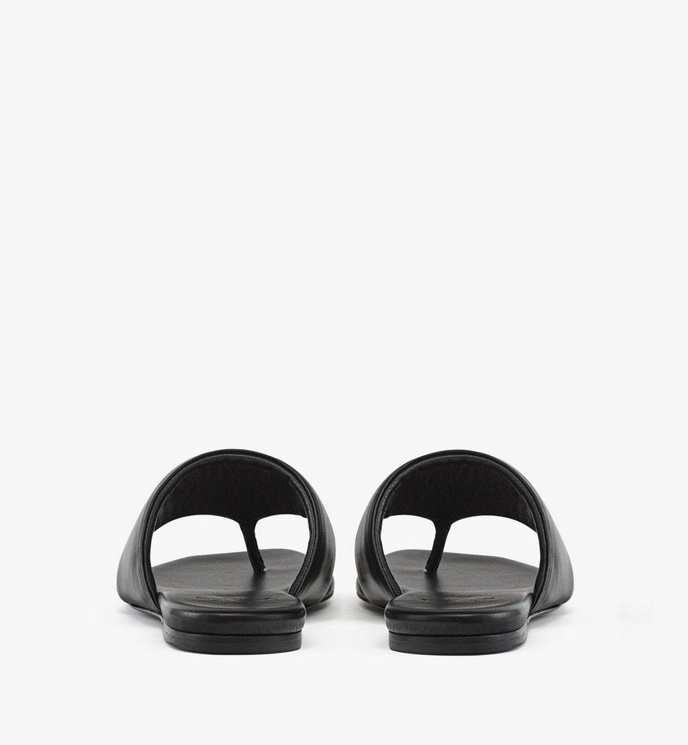 MESFSMM05BK037-Flat Sandals in Lambskin|Black