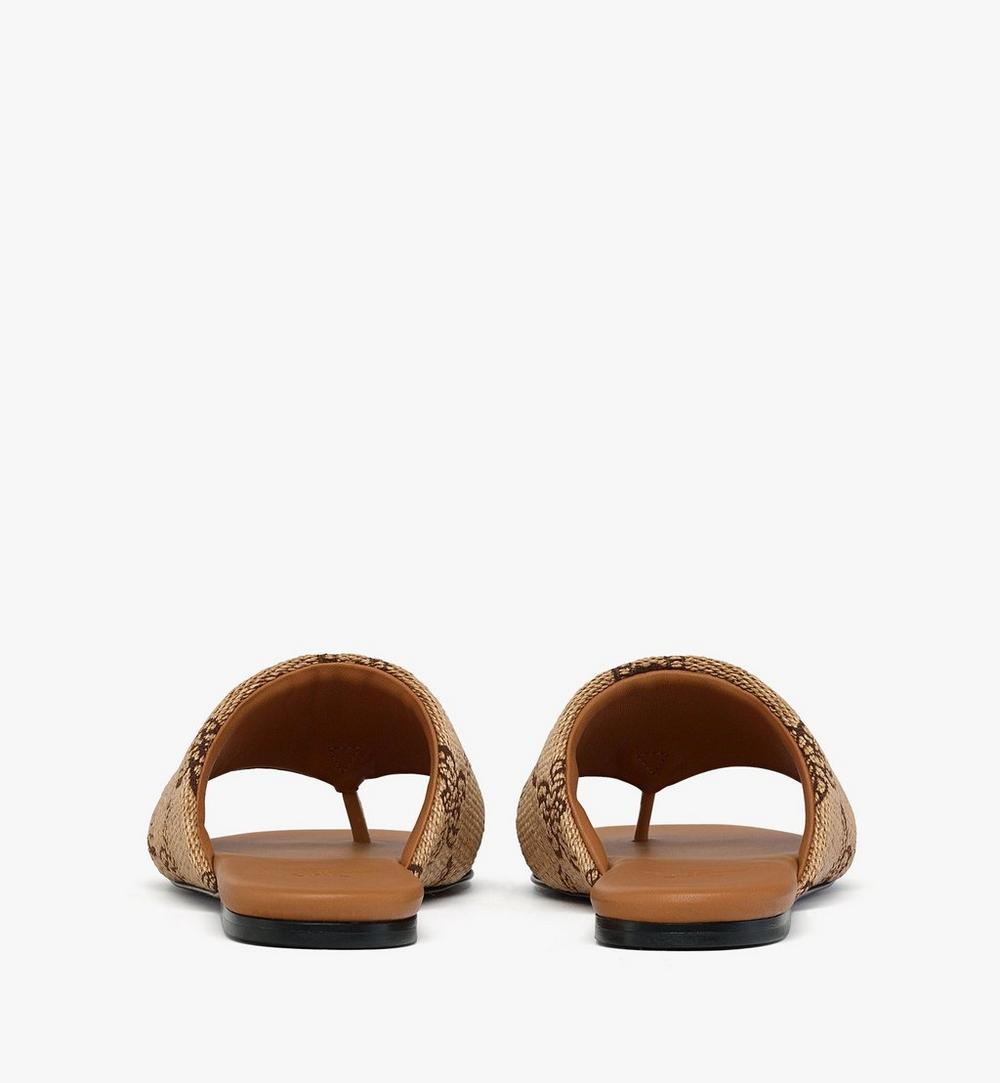MESFSMM04IN037-Flat Sandals in Lauretos Raffia Jacquard|Natural