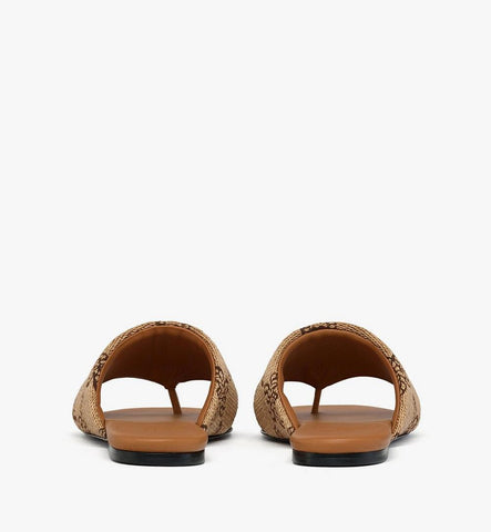 MESFSMM04IN037-Flat Sandals in Lauretos Raffia Jacquard|Natural