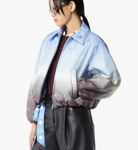 MFJGSMM04L800L-Gradation Monogram Ripstop Nylon Jacket|Della Robbia Blue