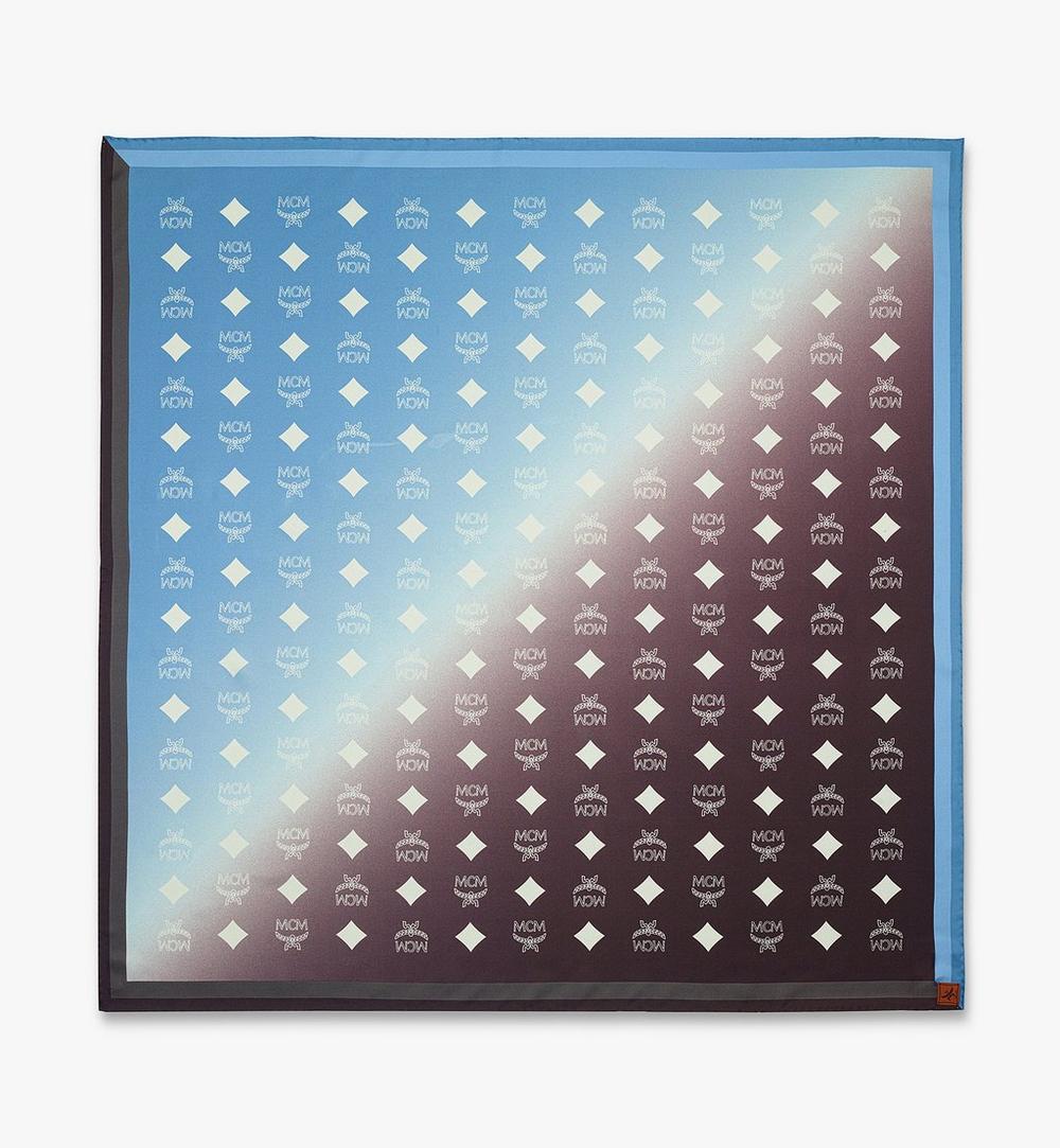 MEFGSMM02L8001-Gradation Monogram Scarf in Organic Silk|DELLA ROBBIA BLUE
