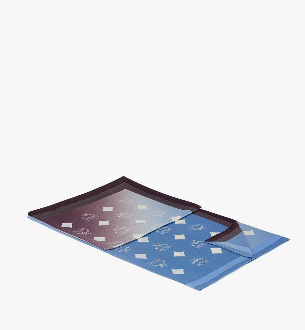 MEFGSMM02L8001-Gradation Monogram Scarf in Organic Silk|DELLA ROBBIA BLUE