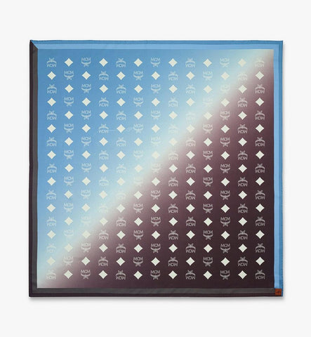 MEFGSMM02L8001-Gradation Monogram Scarf in Organic Silk|DELLA ROBBIA BLUE