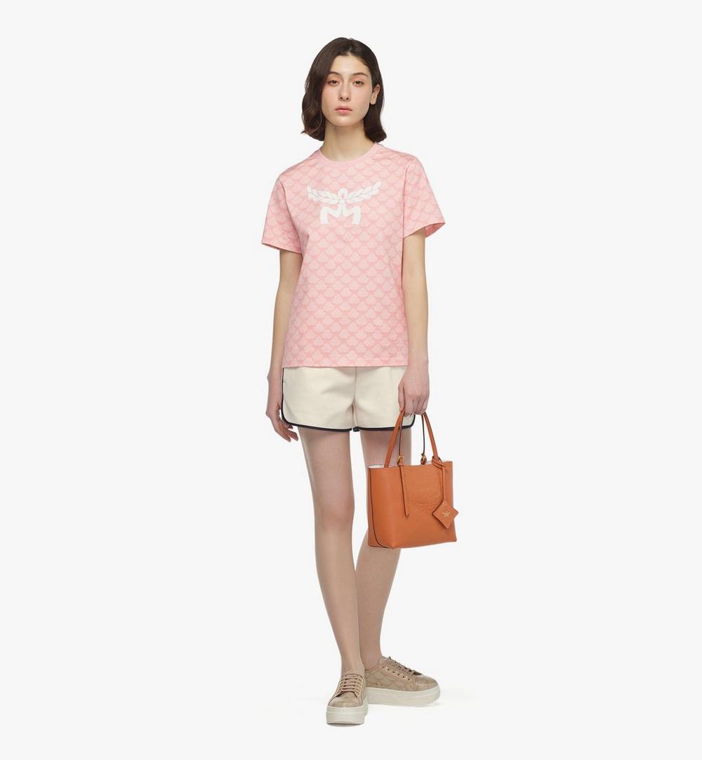 MWPESAC04CO001-Himmel Shopper in Embossed Logo Leather|COGNAC