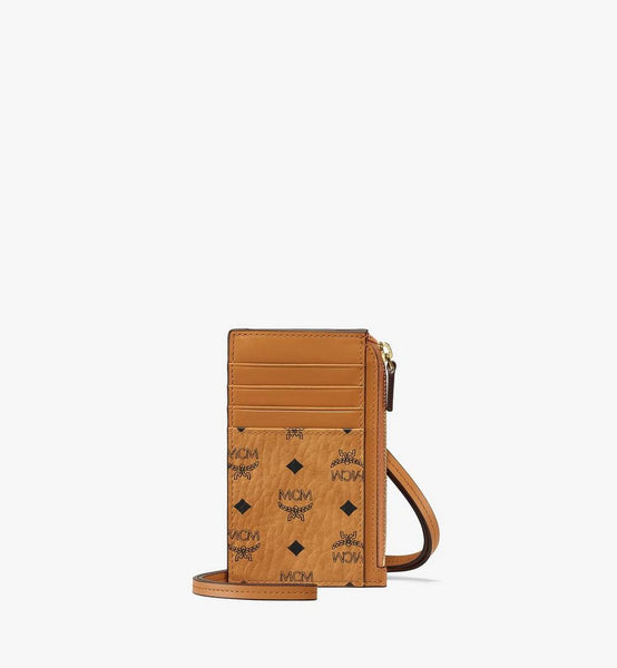 Portacarte MCM In Visetos Originale/rosso Caramella &ndash; Nuovo Con Etichette