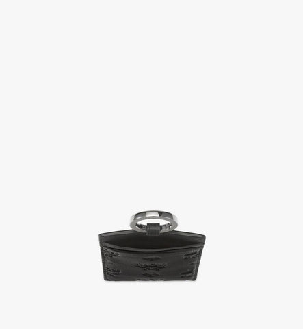 MXZGATA02BK001-Lanyard ID Card Holder in Embossed Monogram Leather|Black