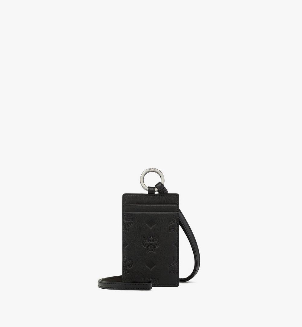 MXZGATA02BK001-Lanyard ID Card Holder in Embossed Monogram Leather|Black