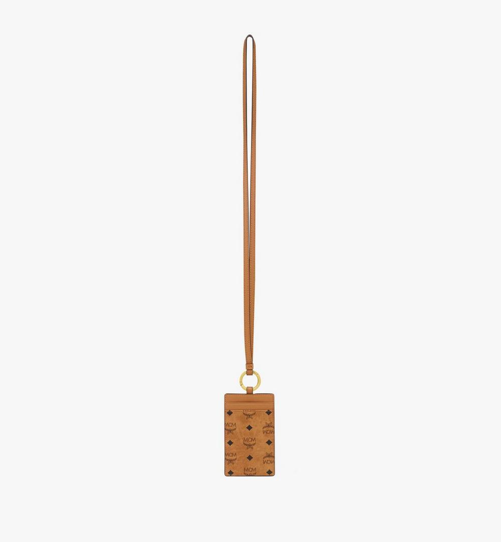 MXZGATA01CO001-Lanyard ID Card Holder in Visetos|Cognac