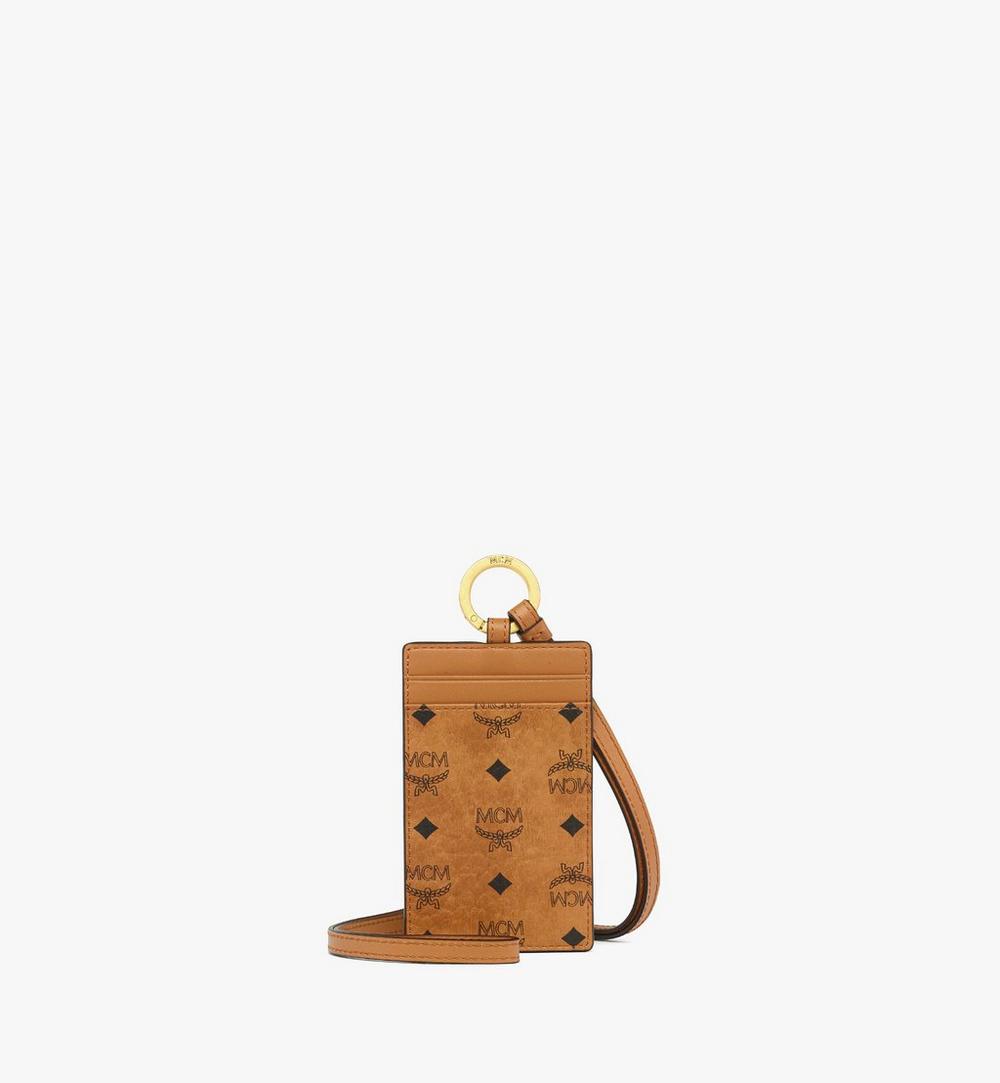 MXZGATA01CO001-Lanyard ID Card Holder in Visetos|Cognac